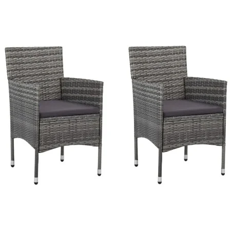 Garten-Esszimmerstühle, 2 Einheiten, graues synthetisches Rattan von vidaXL, Gartenstühle - Ref: Foro24-46180, Preis: 124,96 ...