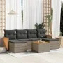 7-piece garden sofa set with gray PE rattan cushions by , Garden sets - Ref: Foro24-3260310, Price: 411,41 €, Discount: %