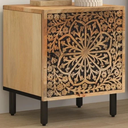 Mesita de noche de madera maciza de mango 40x33x46 cm de , Mesitas de noche - Ref: Foro24-358208, Precio: 82,16 €, Descuento: %