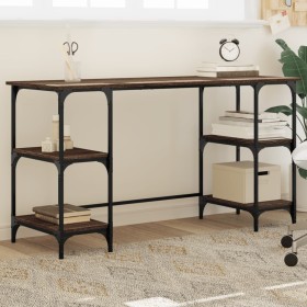Schreibtisch aus eichenbraunem Metall und Holz, 140 x 50 x 75 cm von , Schreibtische - Ref: Foro24-845330, Preis: 91,58 €, Ra...