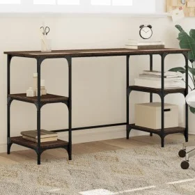 Schreibtisch aus eichenbraunem Metall und Holz, 140 x 50 x 75 cm von , Schreibtische - Ref: Foro24-845330, Preis: 90,47 €, Ra...