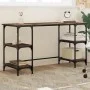 Oak brown engineering metal and wood desk 140x50x75 cm by , Desks - Ref: Foro24-845330, Price: 90,47 €, Discount: %
