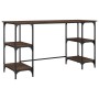 Escritorio metal y madera ingeniería marrón roble 140x50x75 cm de , Escritorios - Ref: Foro24-845330, Precio: 91,58 €, Descue...
