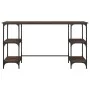 Oak brown engineering metal and wood desk 140x50x75 cm by , Desks - Ref: Foro24-845330, Price: 90,47 €, Discount: %