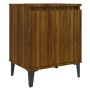 Mesitas de noche con patas de metal marrón roble 40x30x50 cm de vidaXL, Mesitas de noche - Ref: Foro24-813121, Precio: 39,64 ...