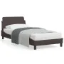 Estructura de cama con cabecero de tela marrón oscuro 90x200 cm de , Camas y somieres - Ref: Foro24-373108, Precio: 111,26 €,...