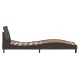 Dark brown fabric bed frame with headboard 90x200 cm by , Beds and slatted bases - Ref: Foro24-373108, Price: 112,98 €, Disco...
