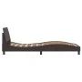 Estructura de cama con cabecero de tela marrón oscuro 90x200 cm de , Camas y somieres - Ref: Foro24-373108, Precio: 111,26 €,...
