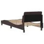 Estructura de cama con cabecero de tela marrón oscuro 90x200 cm de , Camas y somieres - Ref: Foro24-373108, Precio: 111,26 €,...