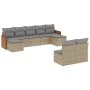 9-teiliges Gartensofa-Set mit beigen synthetischen Rattankissen von , Gartensets - Ref: Foro24-3260456, Preis: 527,44 €, Raba...