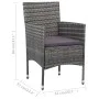 Garten-Esszimmerstühle, 2 Einheiten, graues synthetisches Rattan von vidaXL, Gartenstühle - Ref: Foro24-46180, Preis: 124,96 ...