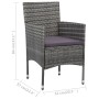 Garten-Esszimmerstühle, 2 Einheiten, graues synthetisches Rattan von vidaXL, Gartenstühle - Ref: Foro24-46180, Preis: 123,12 ...