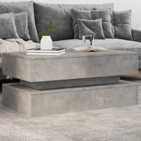 Coffee table with LED lights concrete gray 90x50x40 cm by , Coffee table - Ref: Foro24-839864, Price: 93,53 €, Discount: %