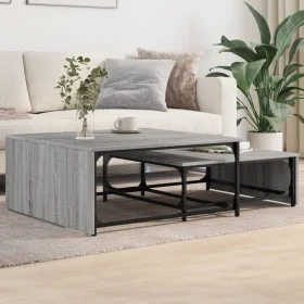 Stackable coffee tables 2 pieces wood and gray metal Sonoma by , Coffee table - Ref: Foro24-845334, Price: 79,93 €, Discount: %