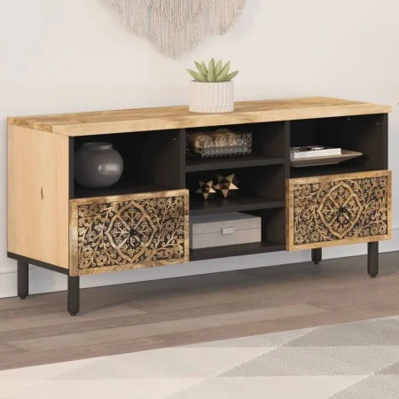 TV-Schrank aus massivem Mangoholz, 100 x 33 x 46 cm von , TV-Möbel - Ref: Foro24-358230, Preis: 130,09 €, Rabatt: %
