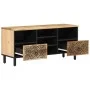 TV-Schrank aus massivem Mangoholz, 100 x 33 x 46 cm von , TV-Möbel - Ref: Foro24-358230, Preis: 130,09 €, Rabatt: %