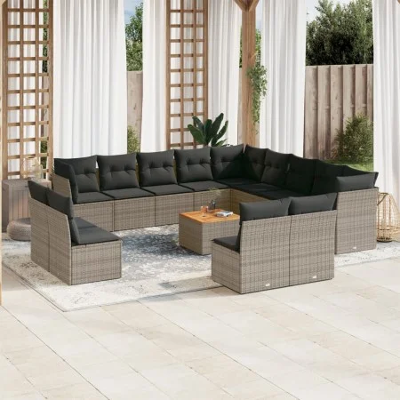 14-piece garden sofa set with gray synthetic rattan cushions by , Garden sets - Ref: Foro24-3223939, Price: 808,95 €, Discoun...