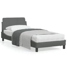 Bed frame with headboard in dark gray fabric 80x200 cm by , Beds and slatted bases - Ref: Foro24-373066, Price: 114,32 €, Dis...