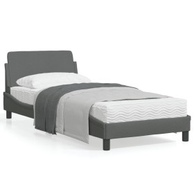 Bettgestell mit Kopfteil aus dunkelgrauem Stoff 80x200 cm von , Betten und Lattenroste - Ref: Foro24-373066, Preis: 116,56 €,...