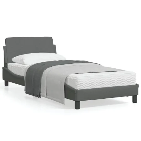 Bed frame with headboard in dark gray fabric 80x200 cm by , Beds and slatted bases - Ref: Foro24-373066, Price: 114,32 €, Dis...