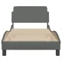 Bed frame with headboard in dark gray fabric 80x200 cm by , Beds and slatted bases - Ref: Foro24-373066, Price: 114,32 €, Dis...