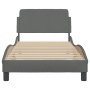 Estructura de cama con cabecero de tela gris oscuro 80x200 cm de , Camas y somieres - Ref: Foro24-373066, Precio: 116,21 €, D...