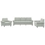 Juego de sofás con cojines 3 piezas terciopelo gris claro de , Sofás - Ref: Foro24-3202170, Precio: 725,33 €, Descuento: %