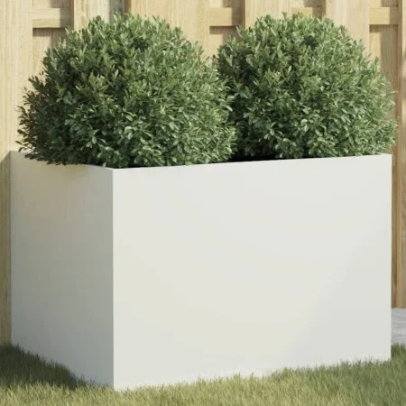 Blumenkasten aus weißem Stahl 62x47x46 cm von , Töpfe und Pflanzgefäße - Ref: Foro24-841602, Preis: 71,28 €, Rabatt: %