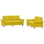 Yellow velvet 2-piece sofa set with cushions by , Sofas - Ref: Foro24-3202216, Price: 430,48 €, Discount: %