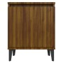 Mesitas de noche con patas de metal marrón roble 40x30x50 cm de vidaXL, Mesitas de noche - Ref: Foro24-813121, Precio: 39,64 ...