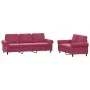 Sofa set with cushions 2 pieces red velvet by , Sofas - Ref: Foro24-3202254, Price: 553,67 €, Discount: %