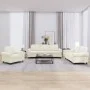 Dreiteilige Sofagarnitur aus cremefarbenem Samt mit Kissen von , Sofas - Ref: Foro24-3202178, Preis: 709,82 €, Rabatt: %