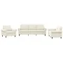 Cream velvet 3-piece sofa set with cushions by , Sofas - Ref: Foro24-3202178, Price: 709,82 €, Discount: %