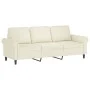 Cream velvet 3-piece sofa set with cushions by , Sofas - Ref: Foro24-3202178, Price: 709,82 €, Discount: %