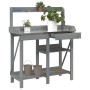 Pflanzbank mit Regalen aus massivem grauem Tannenholz von , Topfständer - Ref: Foro24-368433, Preis: 135,60 €, Rabatt: %