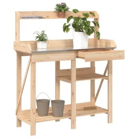Potting bench with shelves made of solid fir wood by , Pot stands - Ref: Foro24-368431, Price: 101,19 €, Discount: %