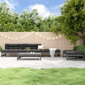 Gartensofa-Set 5-teilig aus massivem grauem Kiefernholz von , Gartensets - Ref: Foro24-3186601, Preis: 480,66 €, Rabatt: %