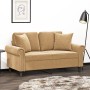 2-seater sofa with brown velvet cushions 120 cm by , Sofas - Ref: Foro24-3200942, Price: 239,97 €, Discount: %