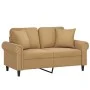 Sofá de 2 plazas con cojines terciopelo marrón 120 cm de , Sofás - Ref: Foro24-3200942, Precio: 236,05 €, Descuento: %