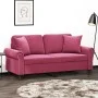 2-seater sofa with red velvet cushions 140 cm by , Sofas - Ref: Foro24-3200949, Price: 286,36 €, Discount: %