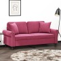 2-Sitzer-Sofa mit roten Samtkissen 140 cm von , Sofas - Ref: Foro24-3200949, Preis: 291,56 €, Rabatt: %