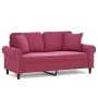 2-seater sofa with red velvet cushions 140 cm by , Sofas - Ref: Foro24-3200949, Price: 286,36 €, Discount: %