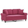 2-Sitzer-Sofa mit roten Samtkissen 140 cm von , Sofas - Ref: Foro24-3200949, Preis: 291,56 €, Rabatt: %