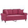 2-Sitzer-Sofa mit roten Samtkissen 140 cm von , Sofas - Ref: Foro24-3200949, Preis: 291,56 €, Rabatt: %