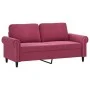 2-seater sofa with red velvet cushions 140 cm by , Sofas - Ref: Foro24-3200949, Price: 286,36 €, Discount: %