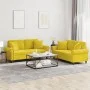 Yellow velvet 2-piece sofa set with cushions by , Sofas - Ref: Foro24-3202236, Price: 460,82 €, Discount: %