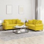 Zweiteilige Sofagarnitur aus gelbem Samt mit Kissen von , Sofas - Ref: Foro24-3202236, Preis: 468,00 €, Rabatt: %