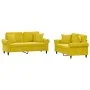 Yellow velvet 2-piece sofa set with cushions by , Sofas - Ref: Foro24-3202236, Price: 460,82 €, Discount: %