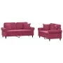 Sofa set with cushions 2 pieces red velvet by , Sofas - Ref: Foro24-3202234, Price: 558,85 €, Discount: %
