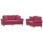 Sofagarnitur mit Kissen 2-teilig aus rotem Samt von , Sofas - Ref: Foro24-3202234, Preis: 568,37 €, Rabatt: %